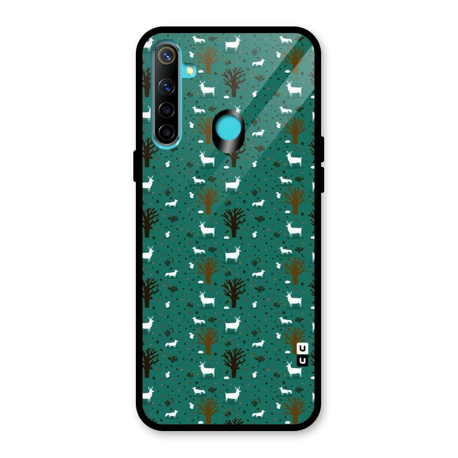Animal Grass Pattern Glass Back Case for Realme Narzo 10