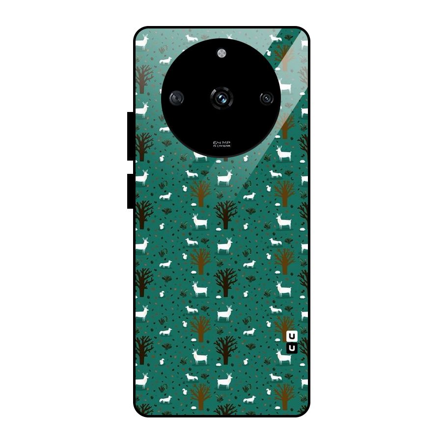 Animal Grass Pattern Glass Back Case for Realme Narzo 60 5G