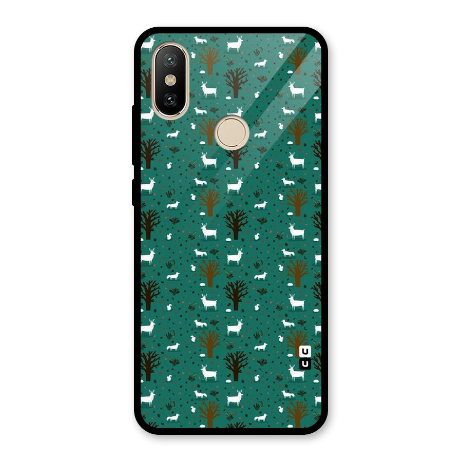 Animal Grass Pattern Glass Back Case for Redmi A2