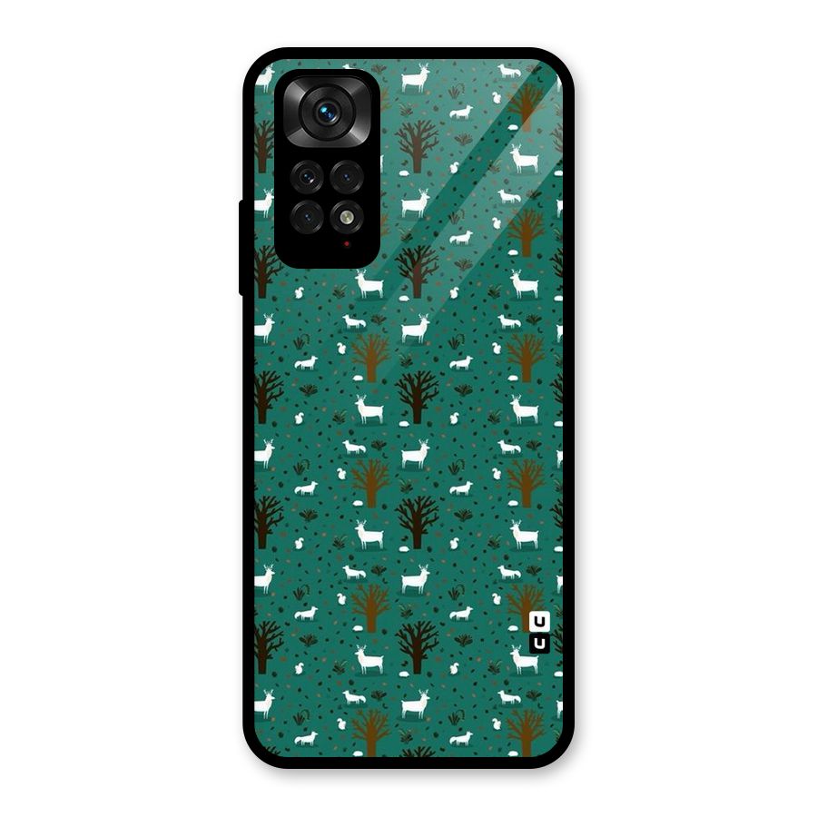 Animal Grass Pattern Glass Back Case for Redmi Note 11S