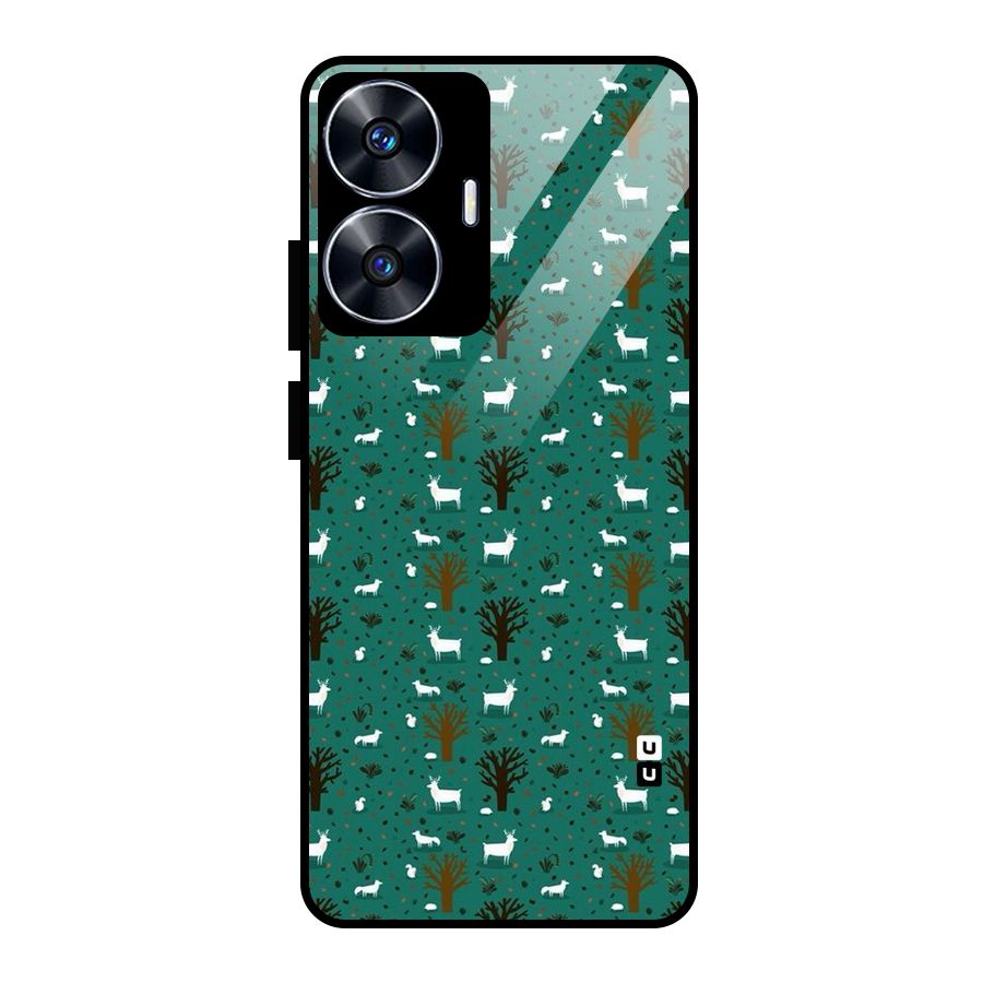Animal Grass Pattern Glass Back Case for realme C55