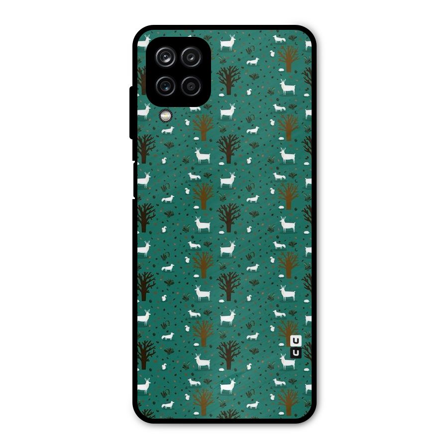 Animal Grass Pattern Metal Back Case for Galaxy A12