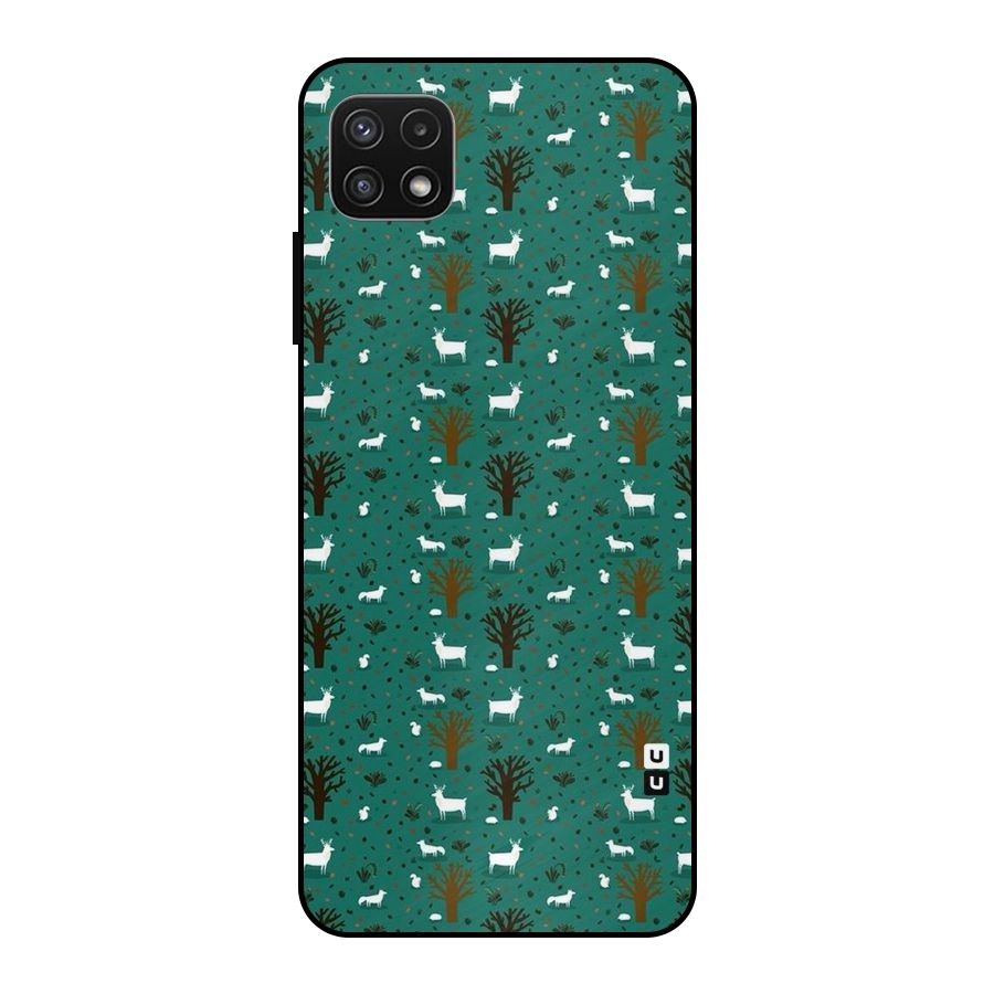 Animal Grass Pattern Metal Back Case for Galaxy A22 5G