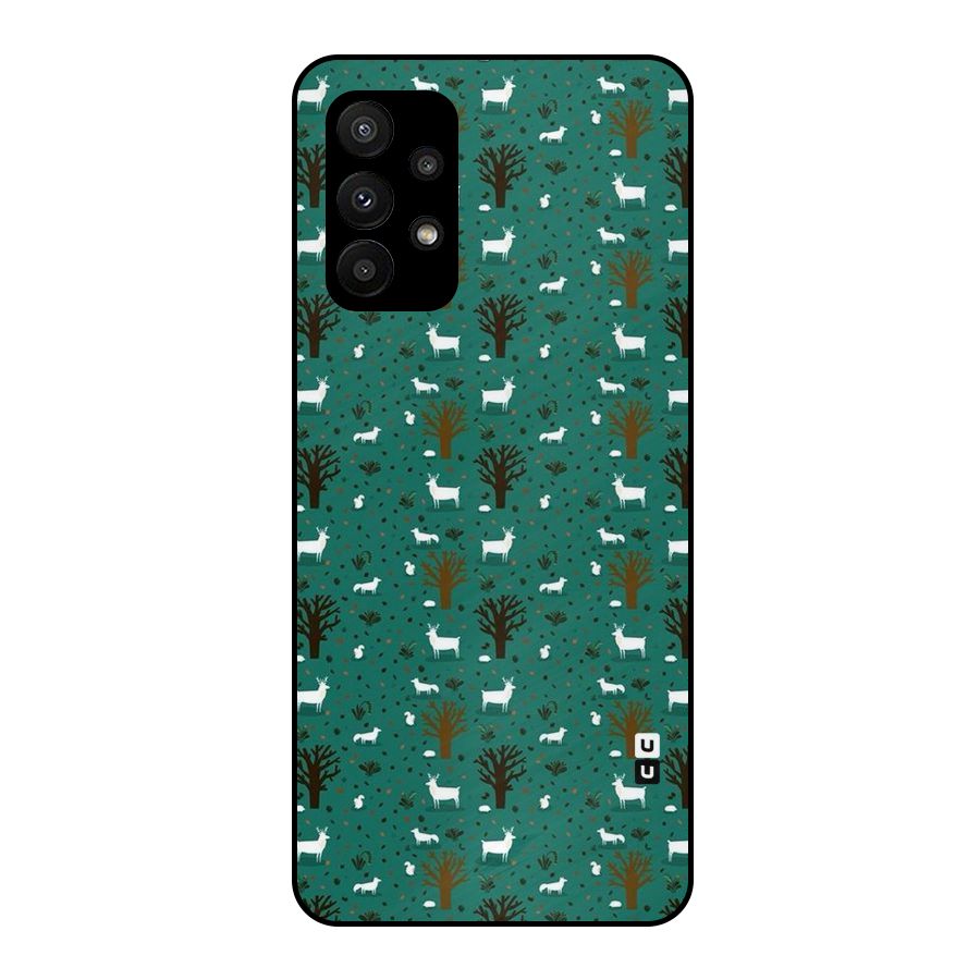 Animal Grass Pattern Metal Back Case for Galaxy A23