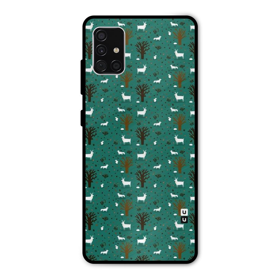Animal Grass Pattern Metal Back Case for Galaxy A51