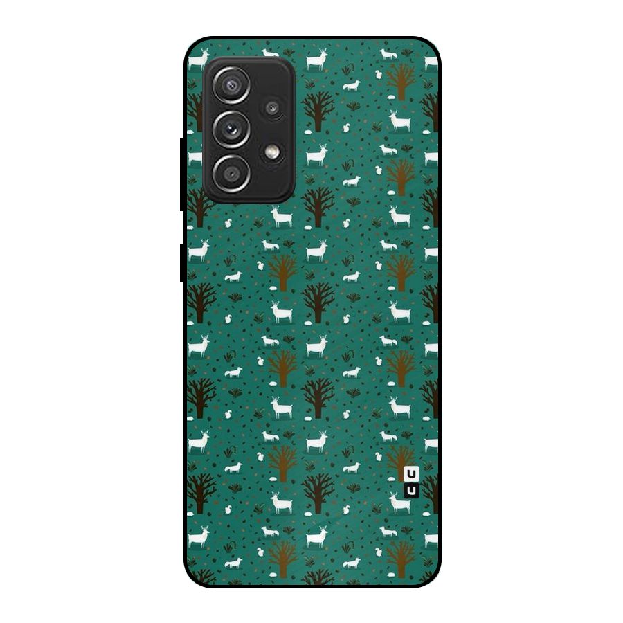 Animal Grass Pattern Metal Back Case for Galaxy A52s 5G