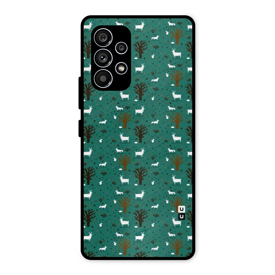 Animal Grass Pattern Metal Back Case for Galaxy A53 5G
