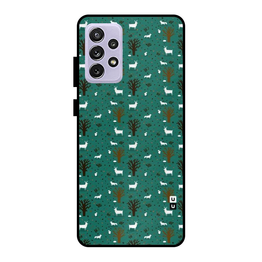Animal Grass Pattern Metal Back Case for Galaxy A72