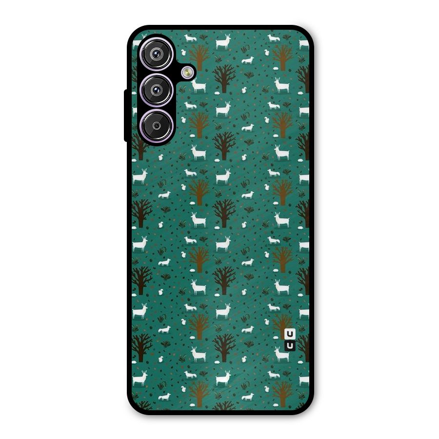 Animal Grass Pattern Metal Back Case for Galaxy F15