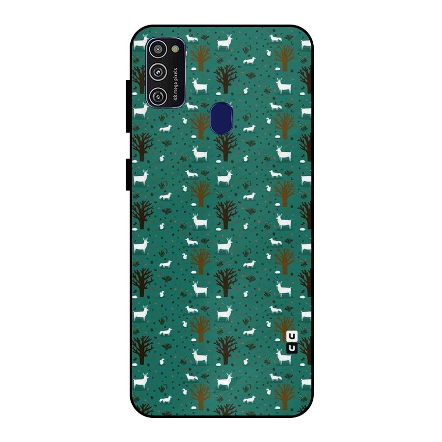Animal Grass Pattern Metal Back Case for Galaxy M21
