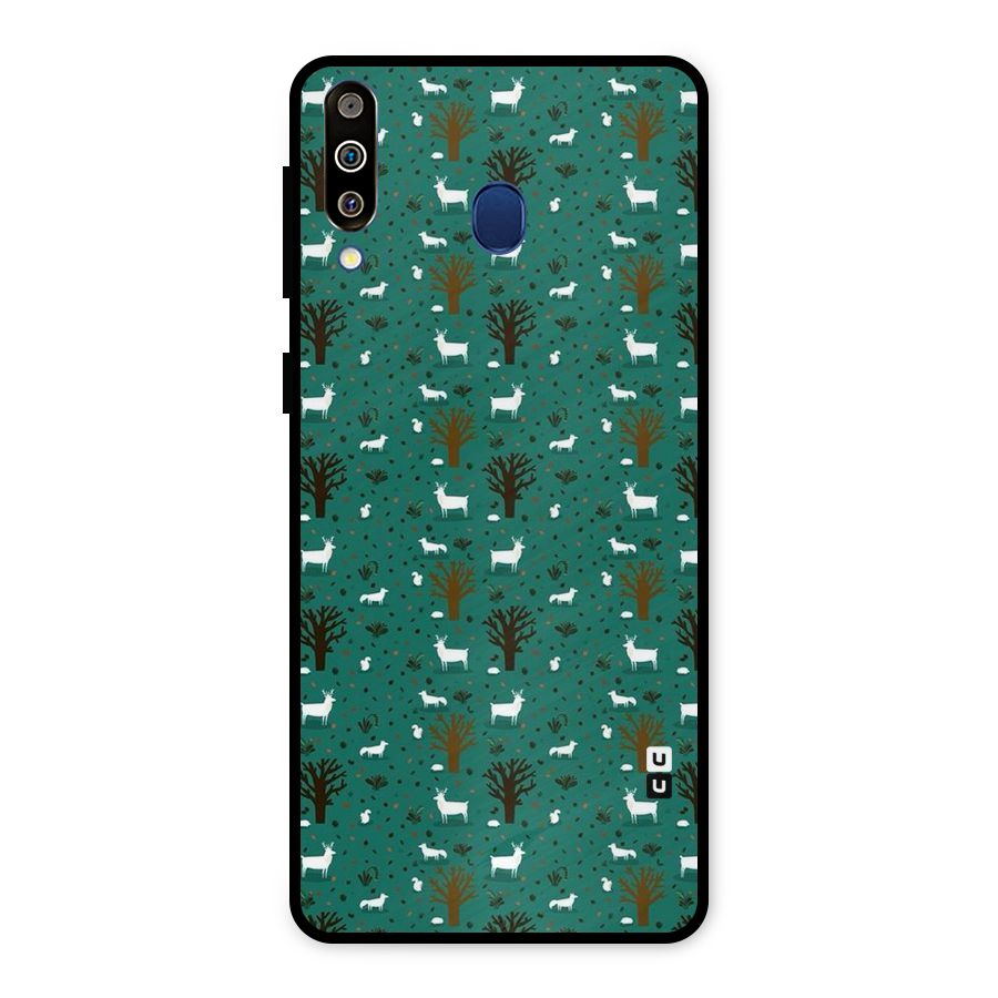 Animal Grass Pattern Metal Back Case for Galaxy M30