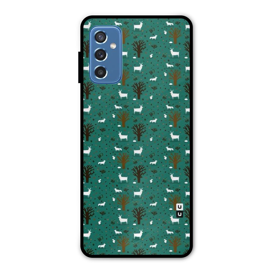 Animal Grass Pattern Metal Back Case for Galaxy M52 5G