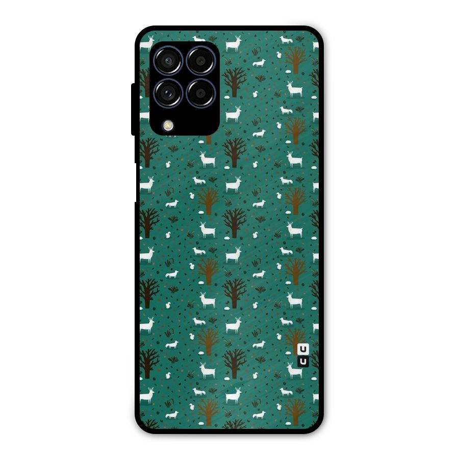 Animal Grass Pattern Metal Back Case for Galaxy M53 5G