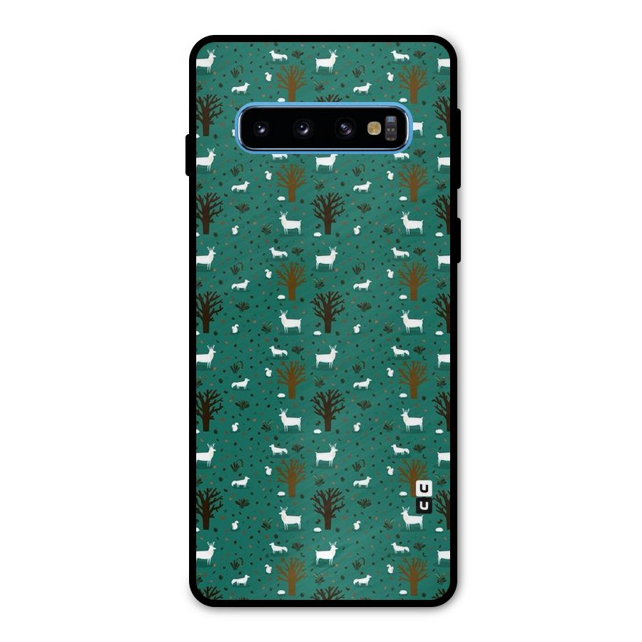 Animal Grass Pattern Metal Back Case for Galaxy S10