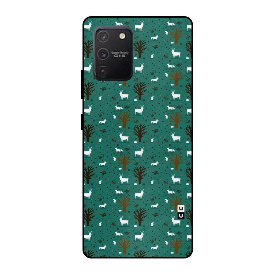 Animal Grass Pattern Metal Back Case for Galaxy S10 Lite