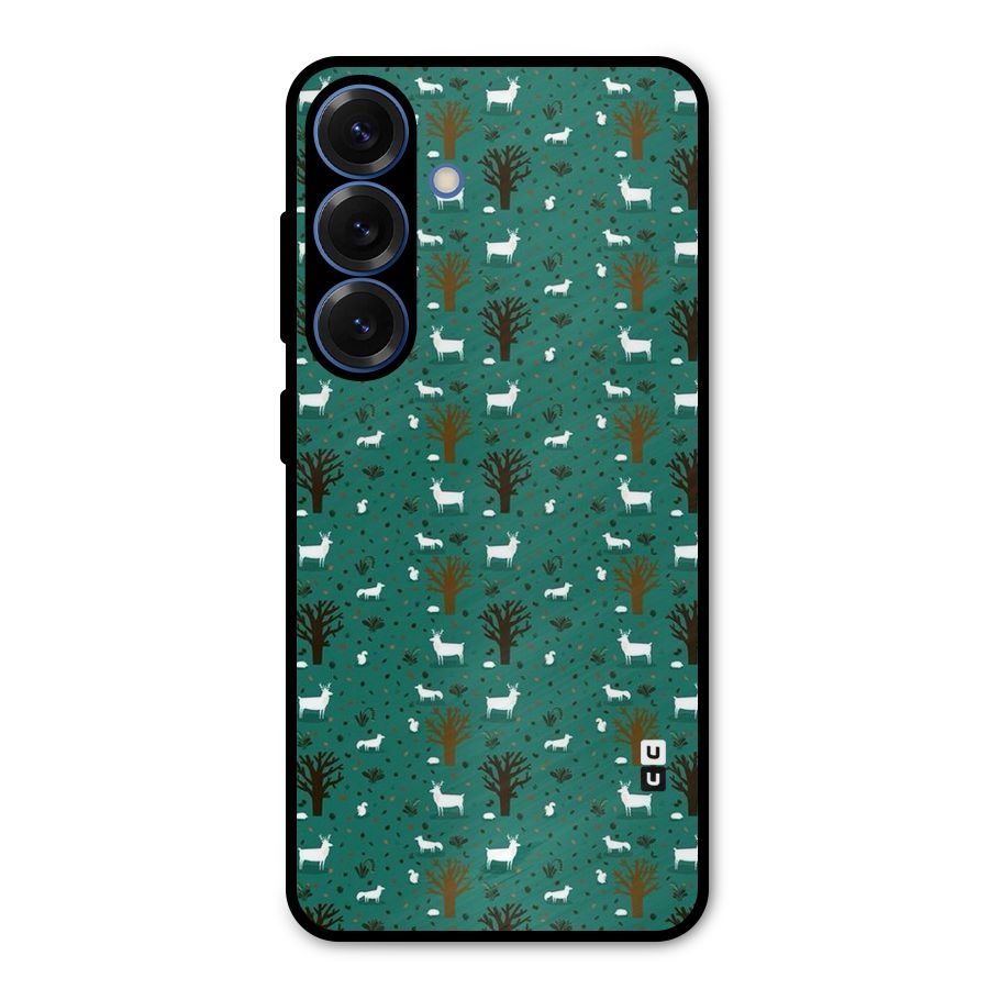 Animal Grass Pattern Metal Back Case for Galaxy S25