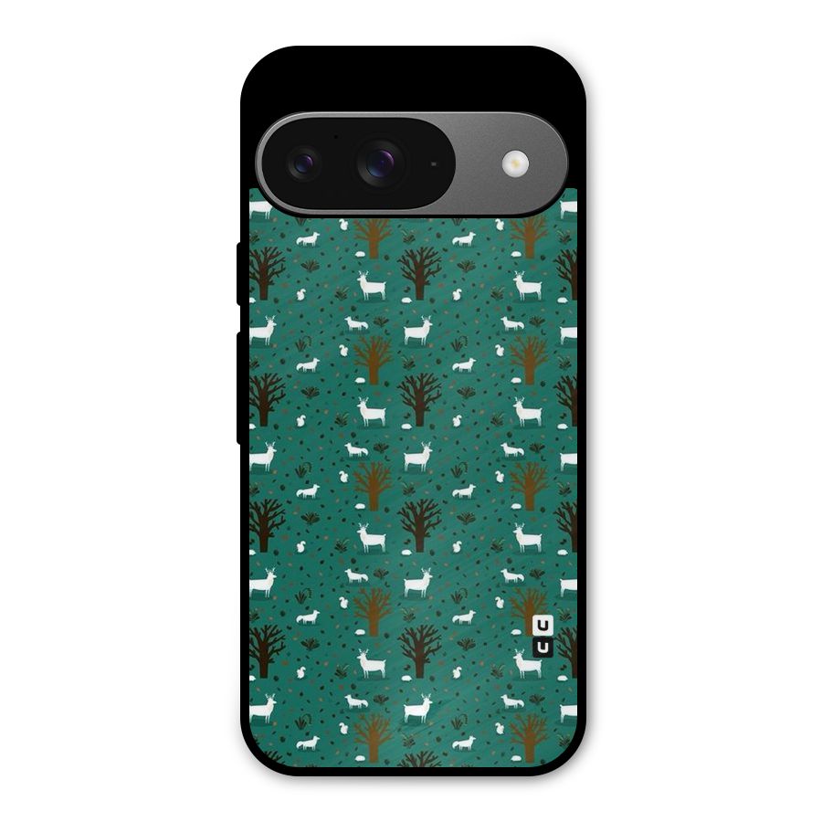 Animal Grass Pattern Metal Back Case for Google Pixel 9