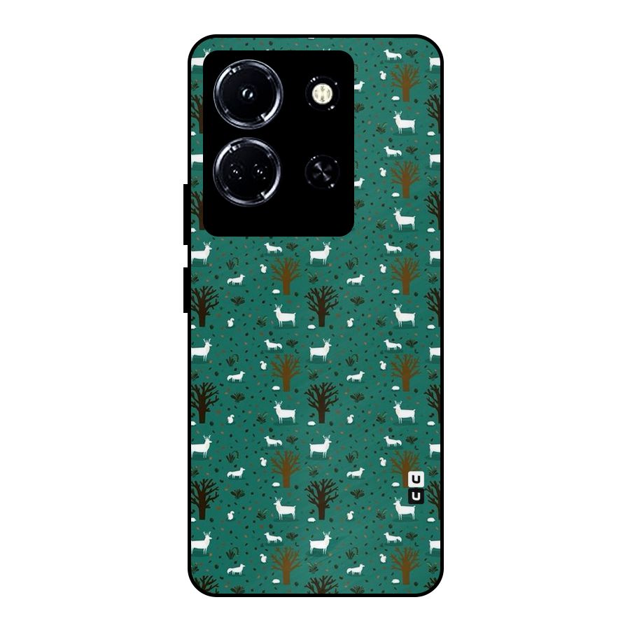 Animal Grass Pattern Metal Back Case for Infinix Note 30 5G