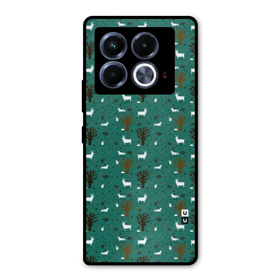 Animal Grass Pattern Metal Back Case for Infinix Note 40 5G