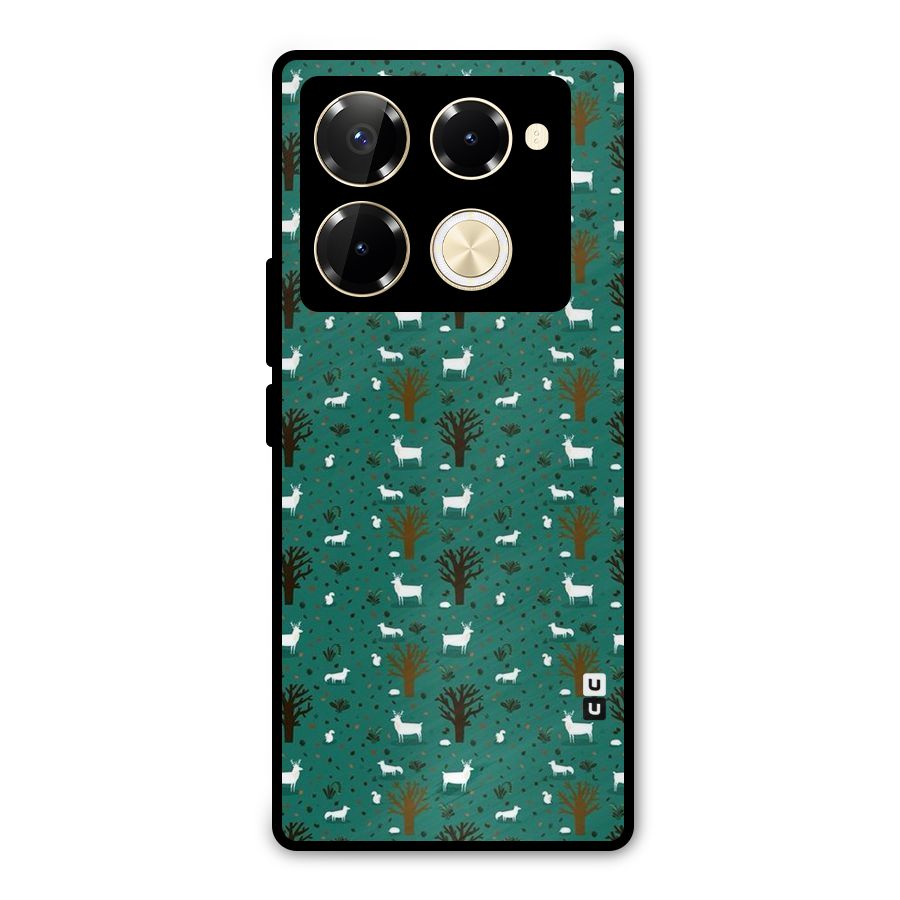 Animal Grass Pattern Metal Back Case for Infinix Note 40 Pro Plus