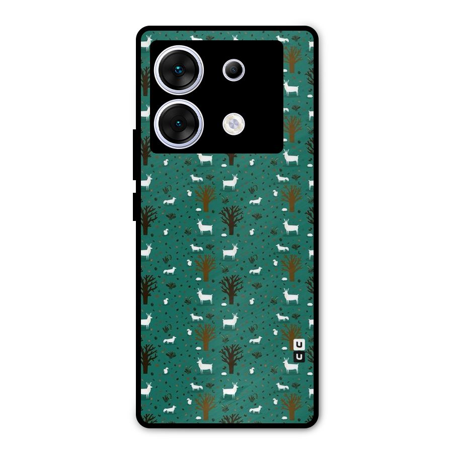 Animal Grass Pattern Metal Back Case for Infinix Zero 30 5G