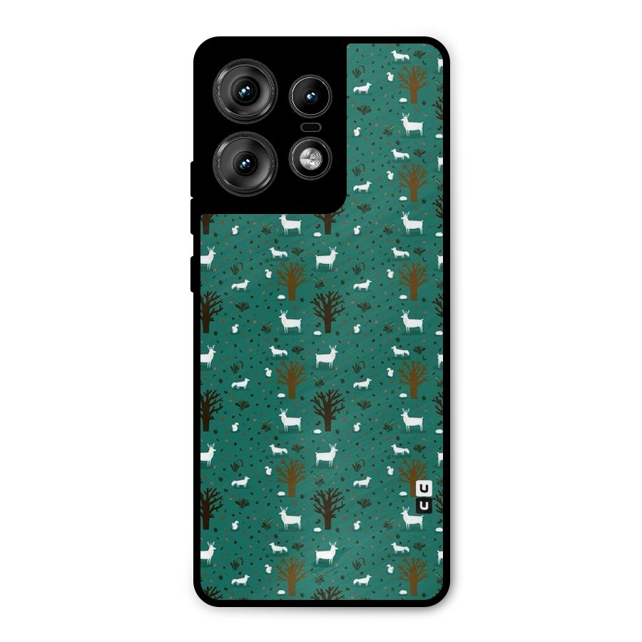 Animal Grass Pattern Metal Back Case for Motorola Edge 50 Pro