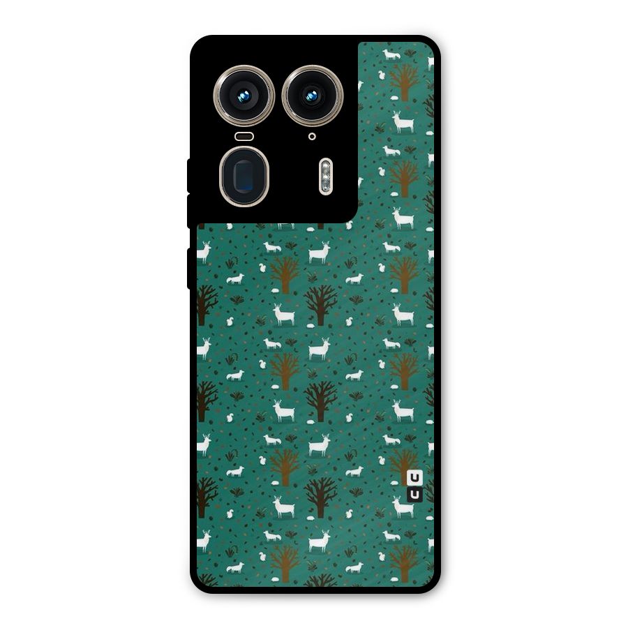 Animal Grass Pattern Metal Back Case for Motorola Edge 50 Ultra