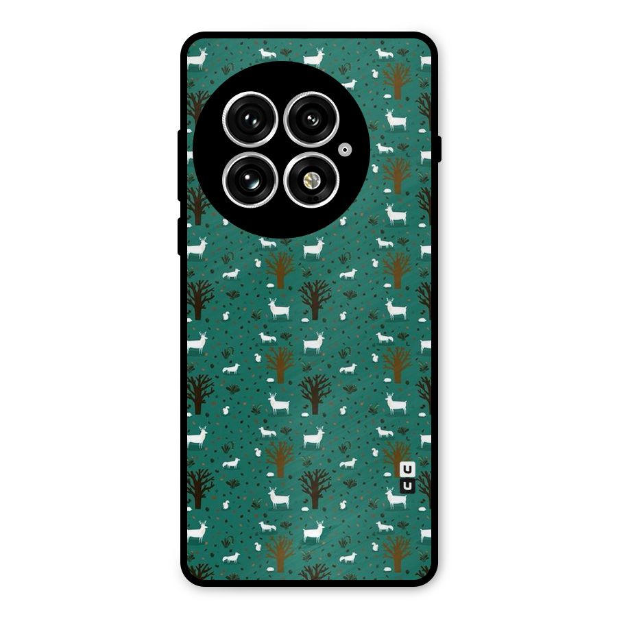 Animal Grass Pattern Metal Back Case for OnePlus 13