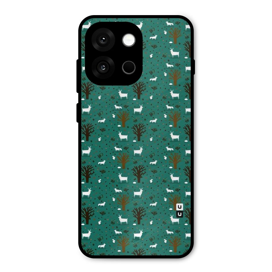 Animal Grass Pattern Metal Back Case for OnePlus 13s