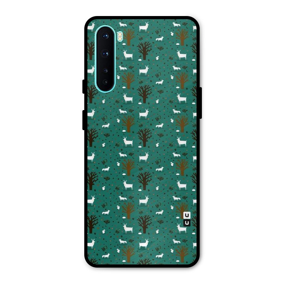 Animal Grass Pattern Metal Back Case for OnePlus Nord