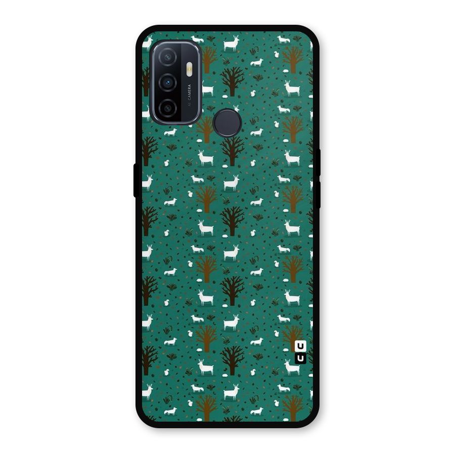 Animal Grass Pattern Metal Back Case for Oppo A53