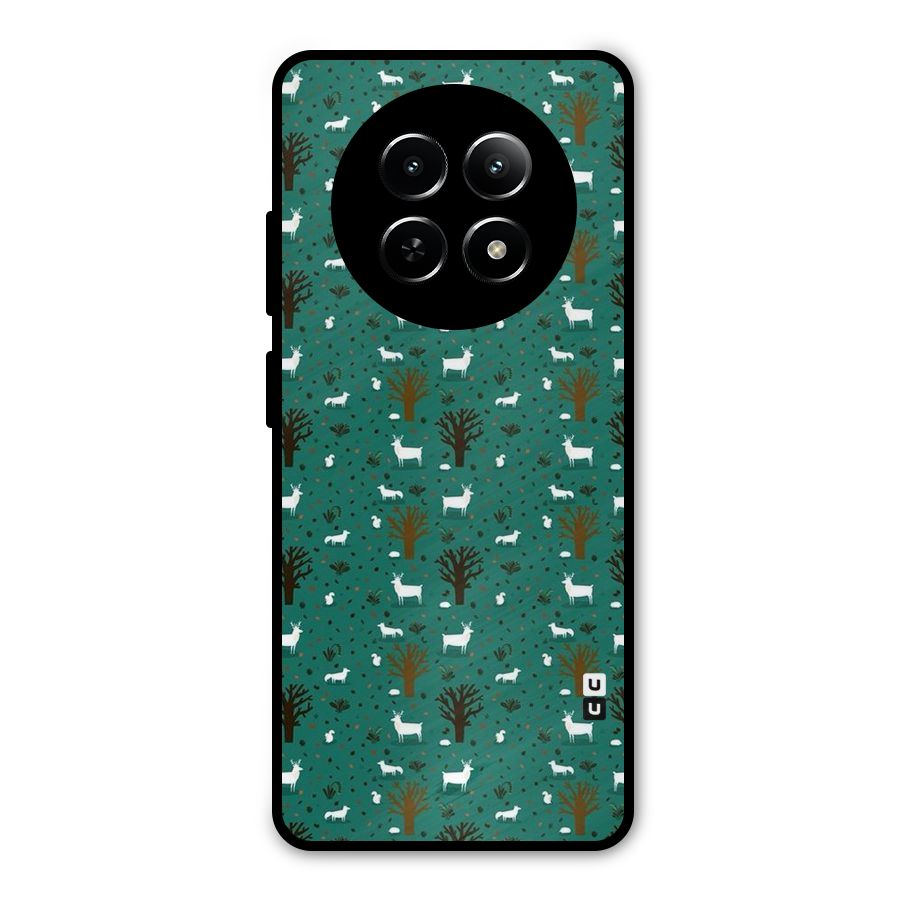 Animal Grass Pattern Metal Back Case for Realme 13