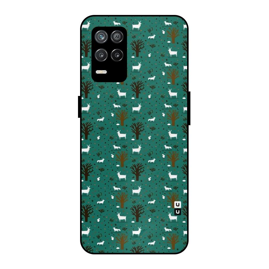 Animal Grass Pattern Metal Back Case for Realme 9 5G