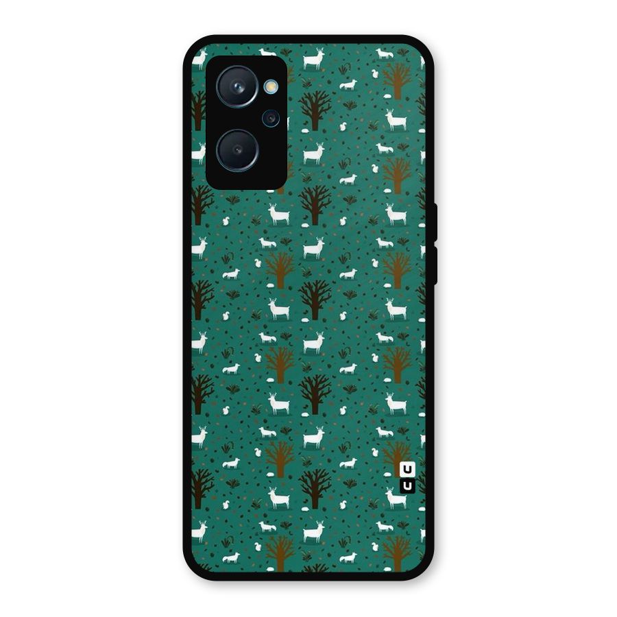 Animal Grass Pattern Metal Back Case for Realme 9i