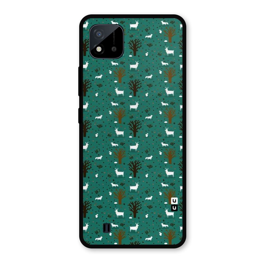 Animal Grass Pattern Metal Back Case for Realme C11 2021