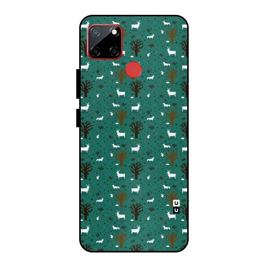 Animal Grass Pattern Metal Back Case for Realme C12