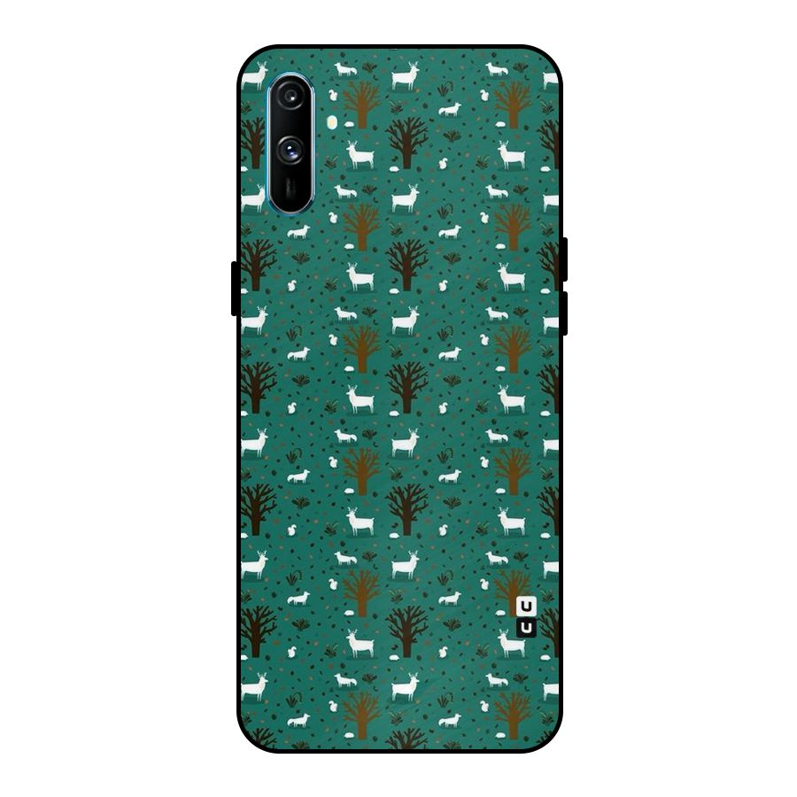Animal Grass Pattern Metal Back Case for Realme C3