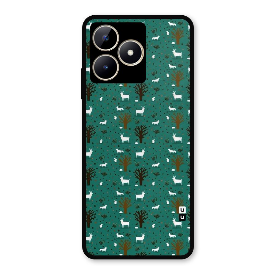 Animal Grass Pattern Metal Back Case for Realme C53