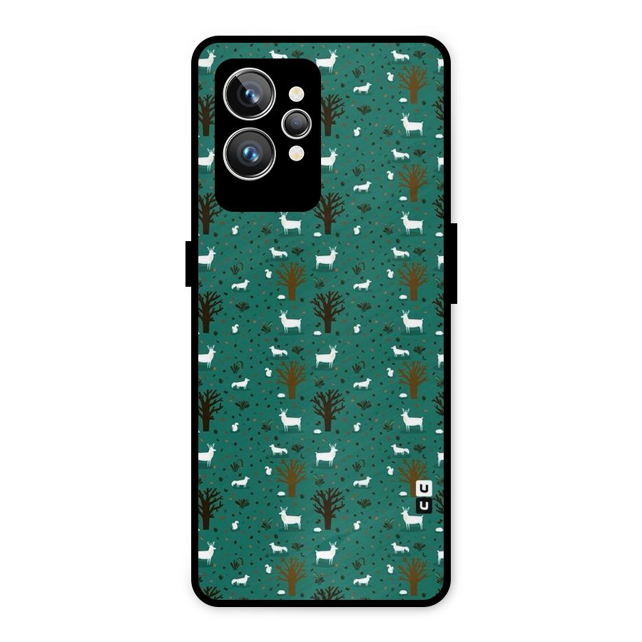 Animal Grass Pattern Metal Back Case for Realme GT2 Pro