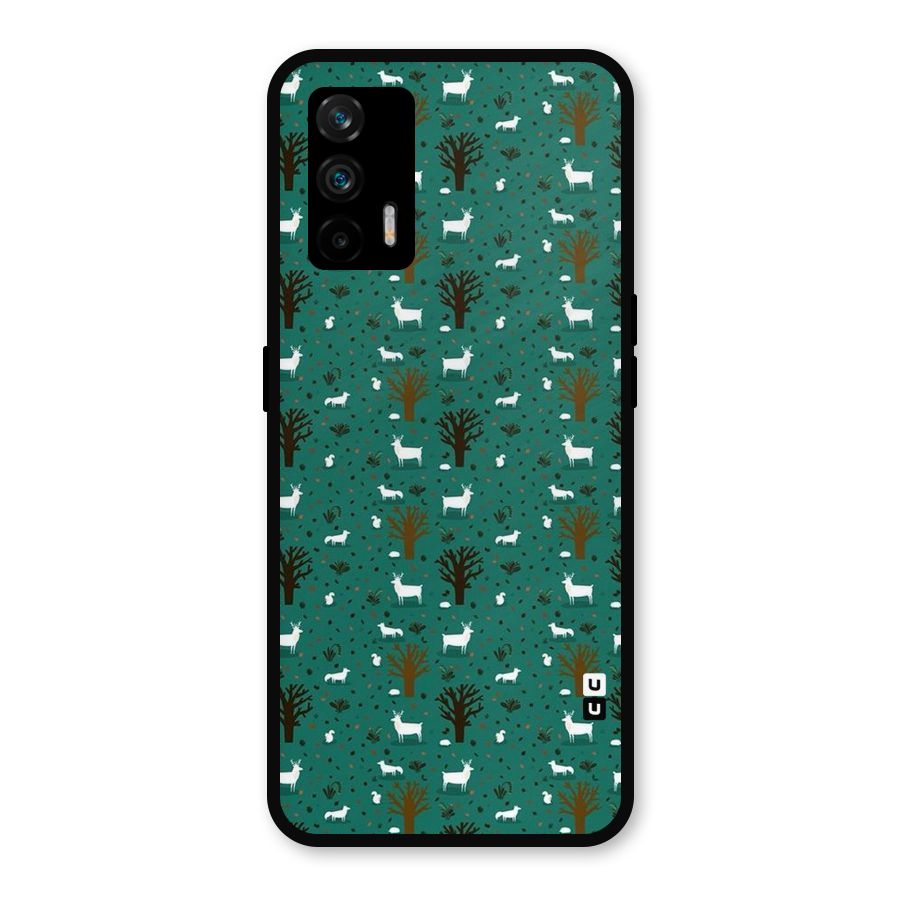 Animal Grass Pattern Metal Back Case for Realme GT 5G