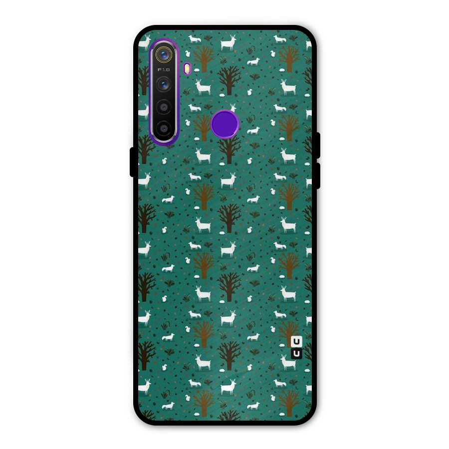 Animal Grass Pattern Metal Back Case for Realme Narzo 10