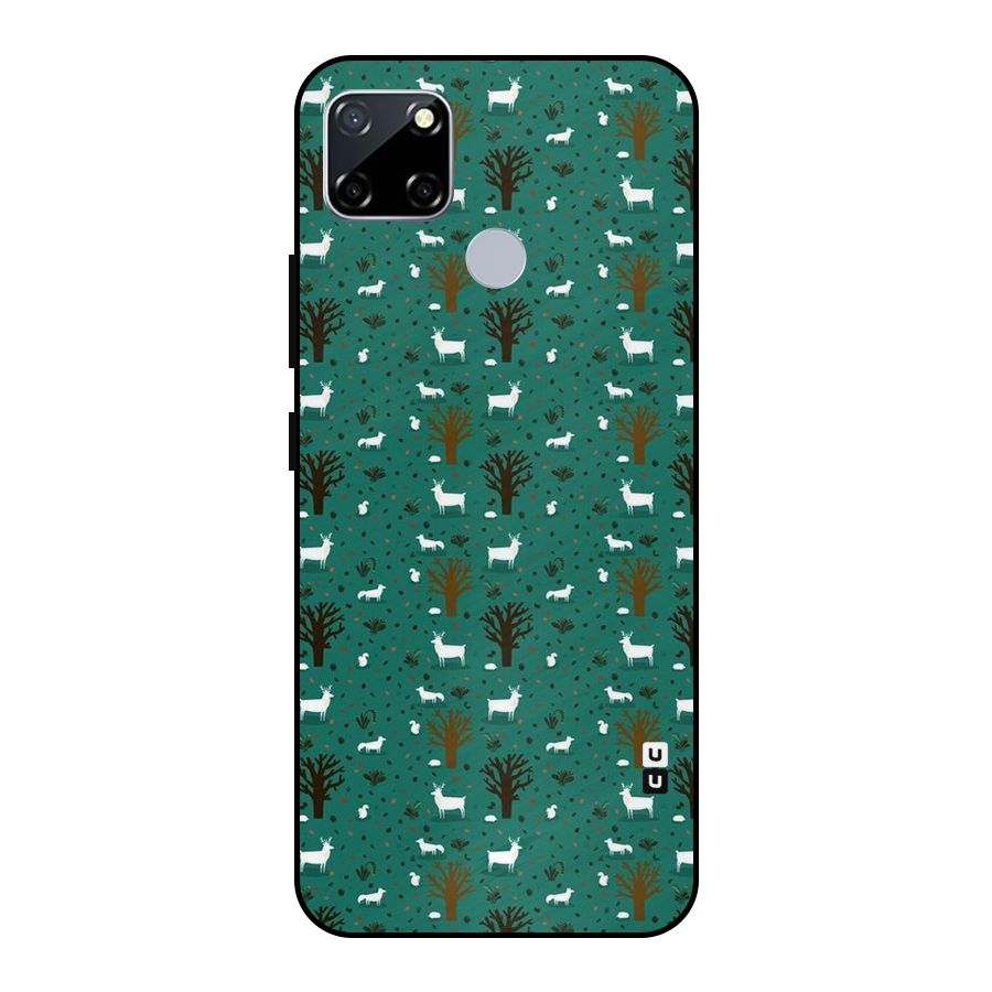 Animal Grass Pattern Metal Back Case for Realme Narzo 20