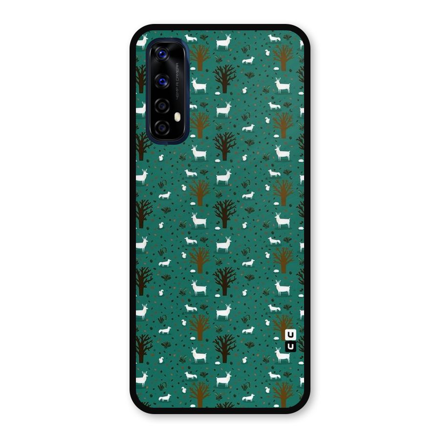 Animal Grass Pattern Metal Back Case for Realme Narzo 20 Pro