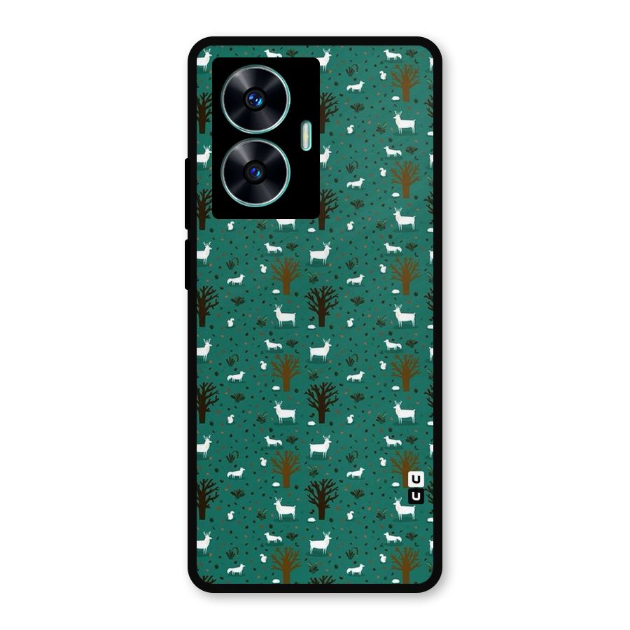 Animal Grass Pattern Metal Back Case for Realme Narzo N55