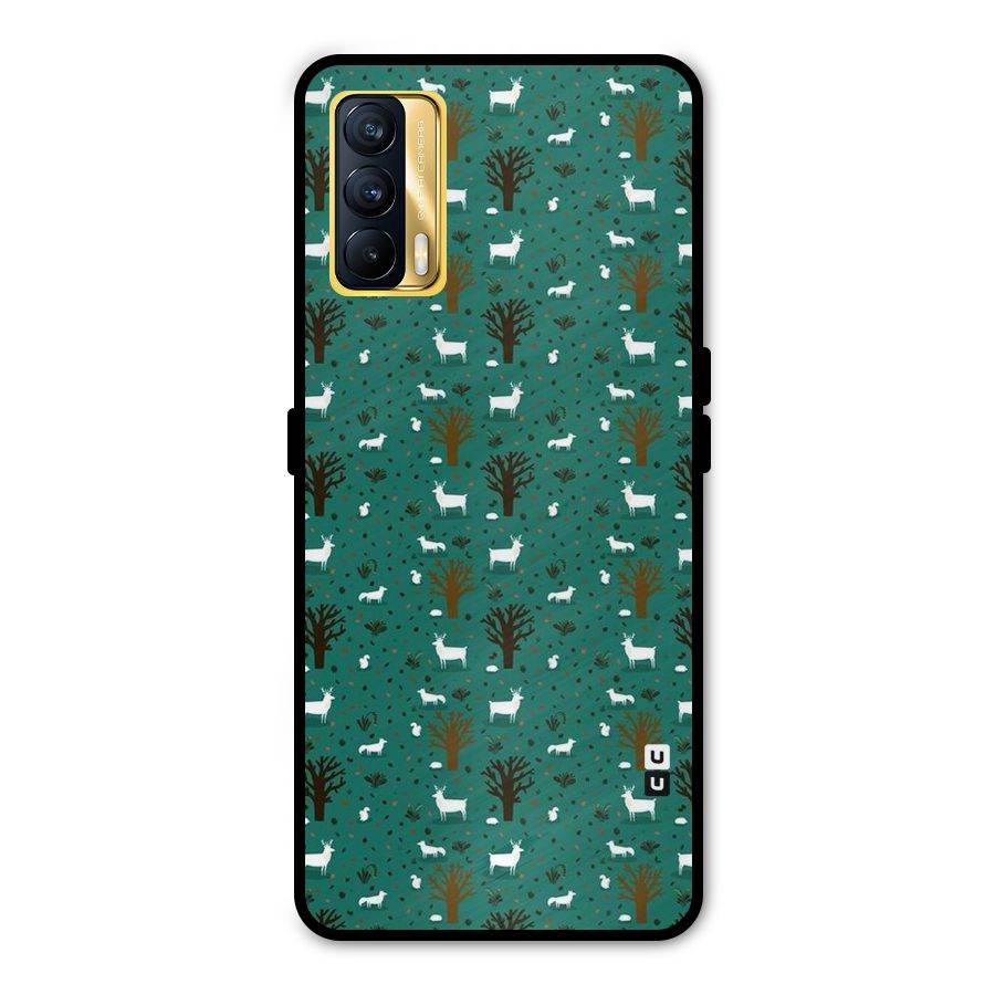 Animal Grass Pattern Metal Back Case for Realme X7