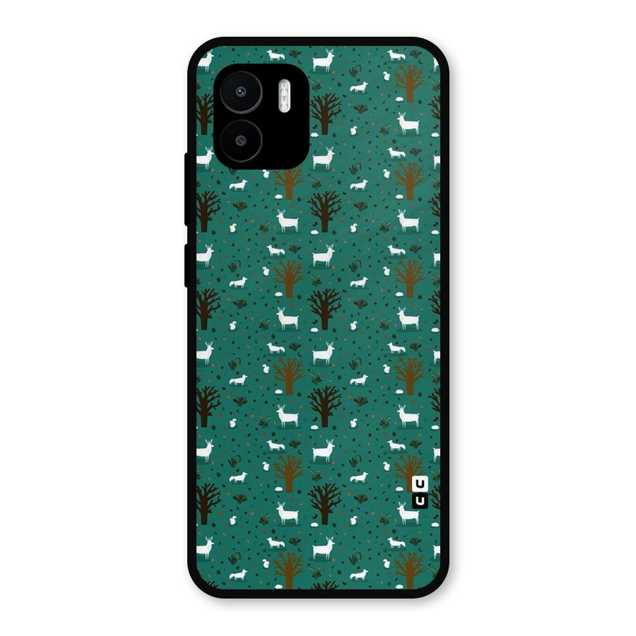 Animal Grass Pattern Metal Back Case for Redmi A2