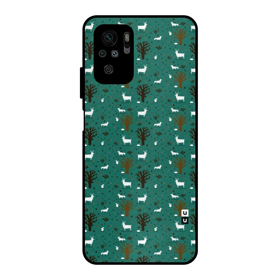 Animal Grass Pattern Metal Back Case for Redmi Note 10S