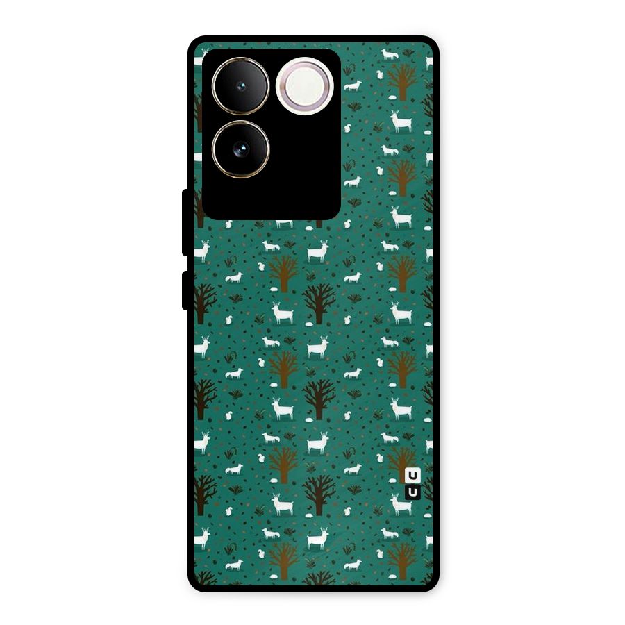 Animal Grass Pattern Metal Back Case for Vivo T2 Pro