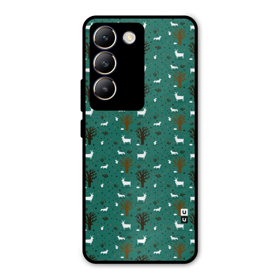 Animal Grass Pattern Metal Back Case for Vivo T3 5G
