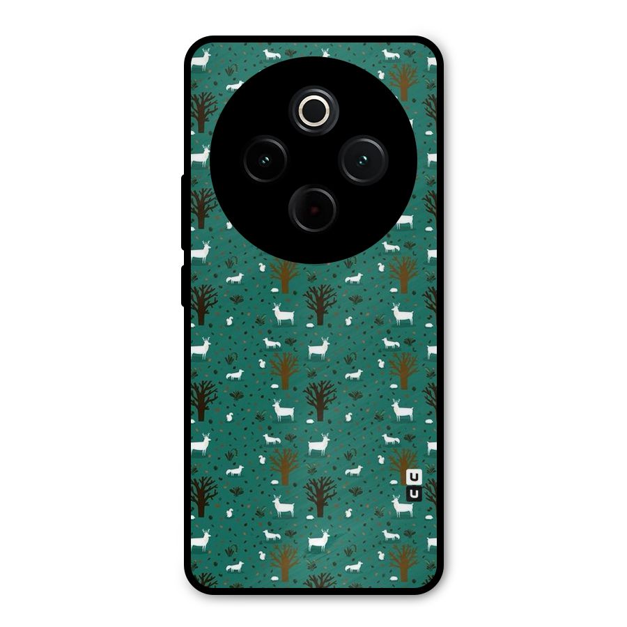 Animal Grass Pattern Metal Back Case for Vivo T4